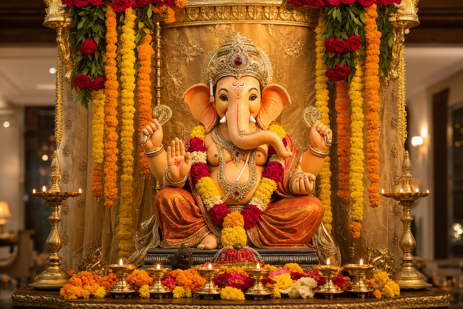 Gloriosa Ganapati 2026 mandap decoration
