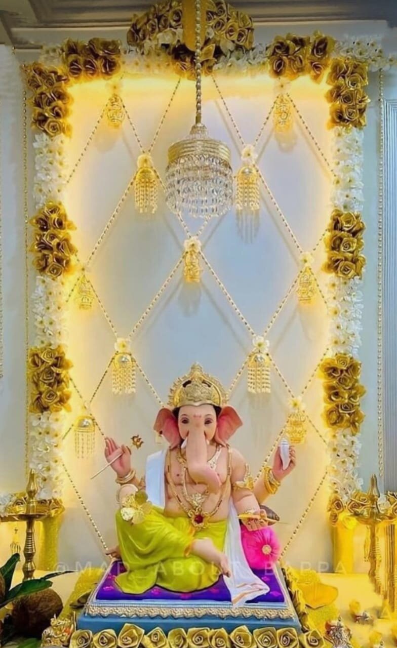 Traditional matka with marigold garland hanging decoration